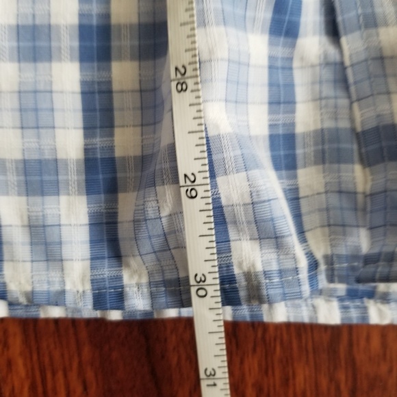 Mens Button Down Bugatchi Uomo Plaid Shirt Blue - Picture 4 of 5